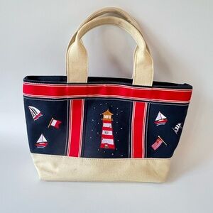 Nautical Canvas Mini Purse Tote - Regatta Sailing Preppy Coastal Bag
